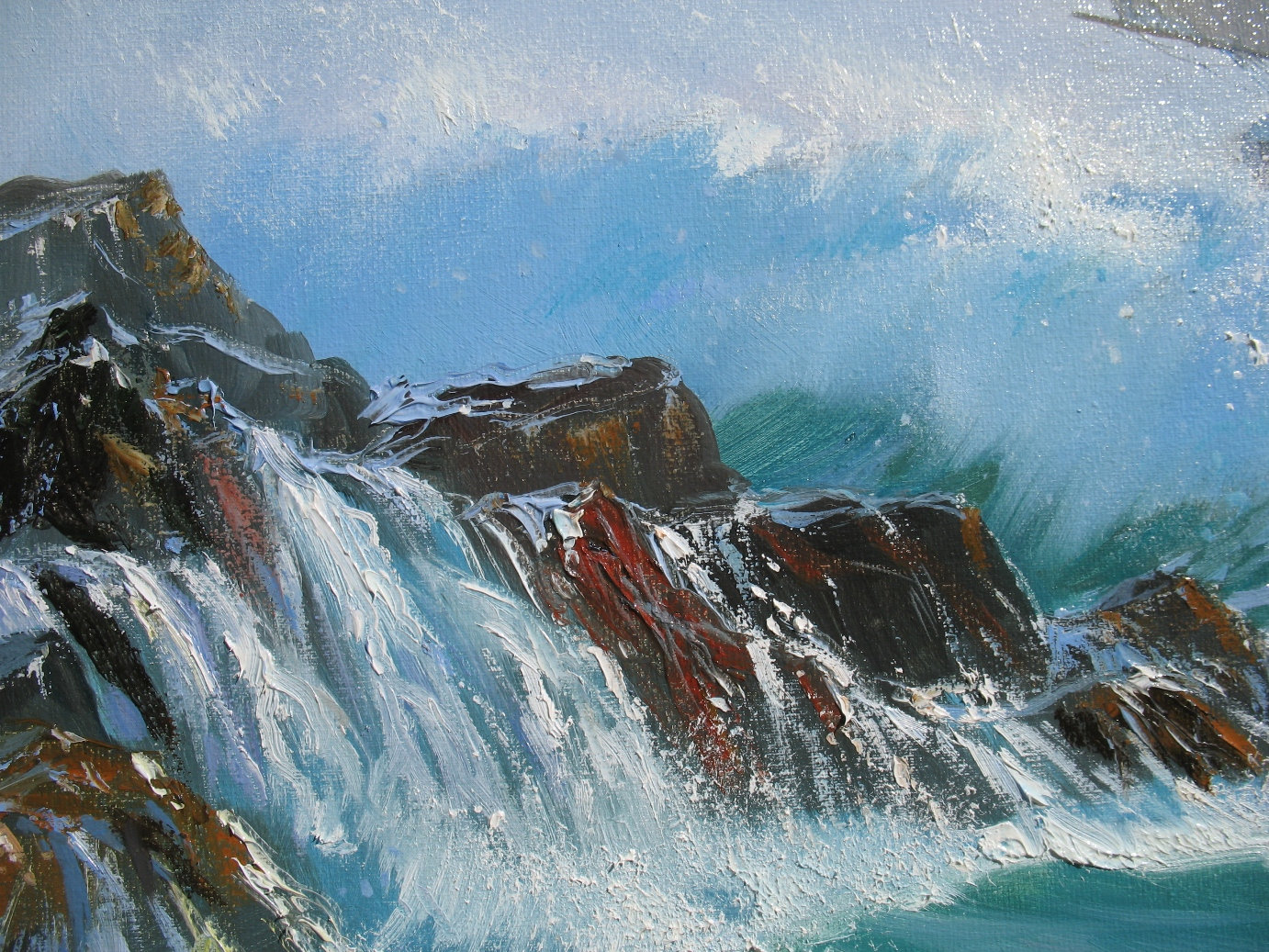 油絵 油彩 油彩画 絵 絵画 【海と波】 油絵 油彩 油彩画 絵 絵画 【真夏の海】 絵画 HR 通販