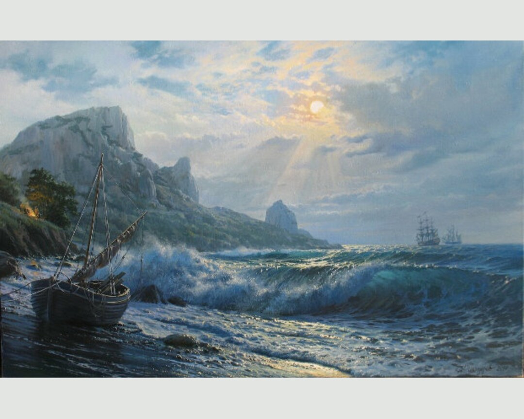 アレクサンダー・シェンデロフによる帆船の絵画 海洋アート