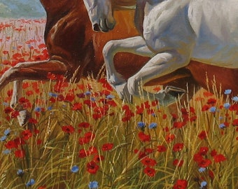 HORSE 油絵アート アレクサンダー・シェンデロフによる茶色の馬の壁アート