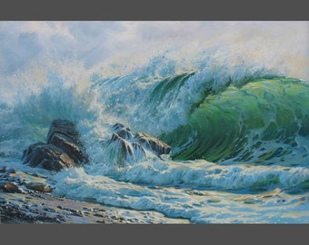 波油絵オリジナル、キャンバス上の絵画、海景の壁の装飾