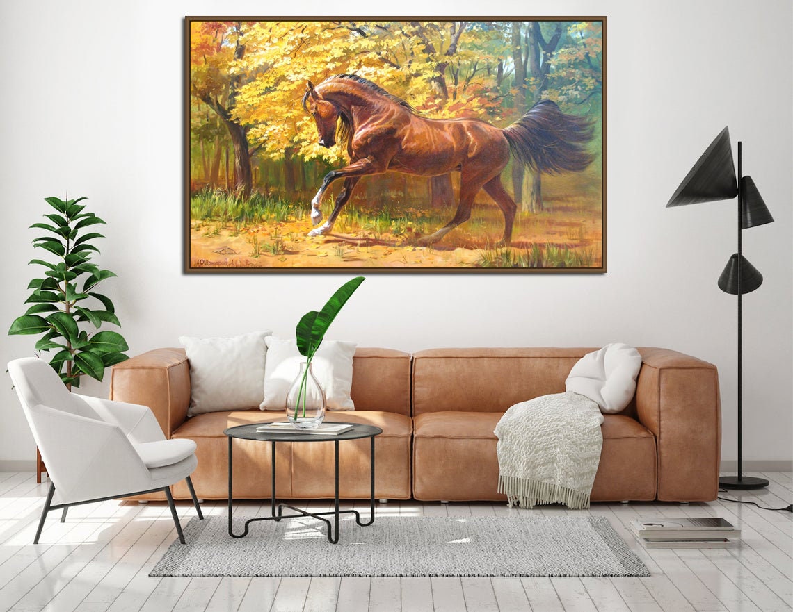 Brown Horse Wall Art Canvas by Alexander Shenderov Landscape Etsy