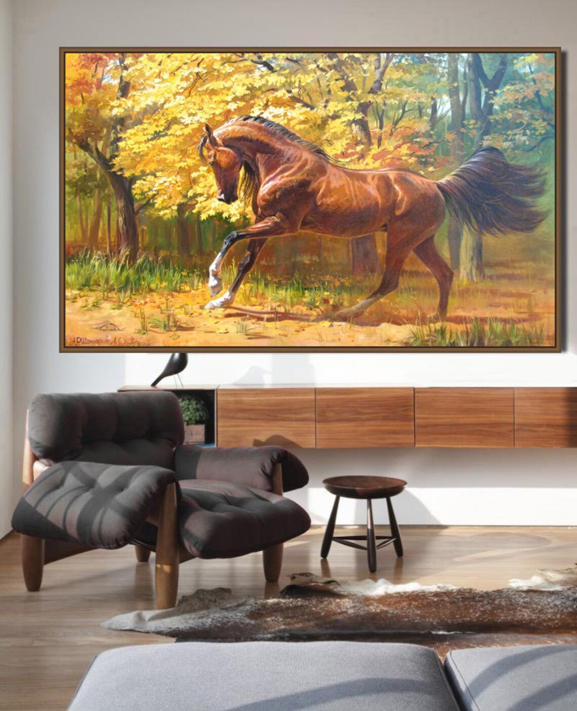 Brown Horse Wall Art Canvas by Alexander Shenderov Landscape Etsy