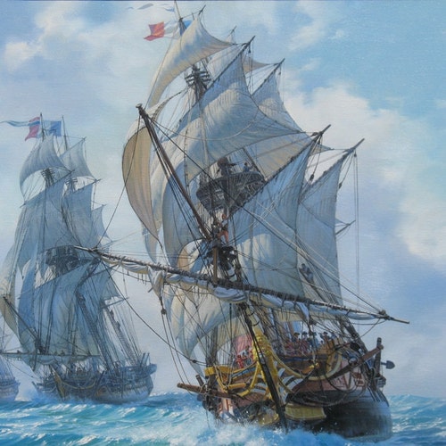 アレクサンダー・シェンデロフによる帆船の油絵、海景油絵、帆船 アレクサンダー・シェンデロフによる帆船の油絵、海景油絵、帆船