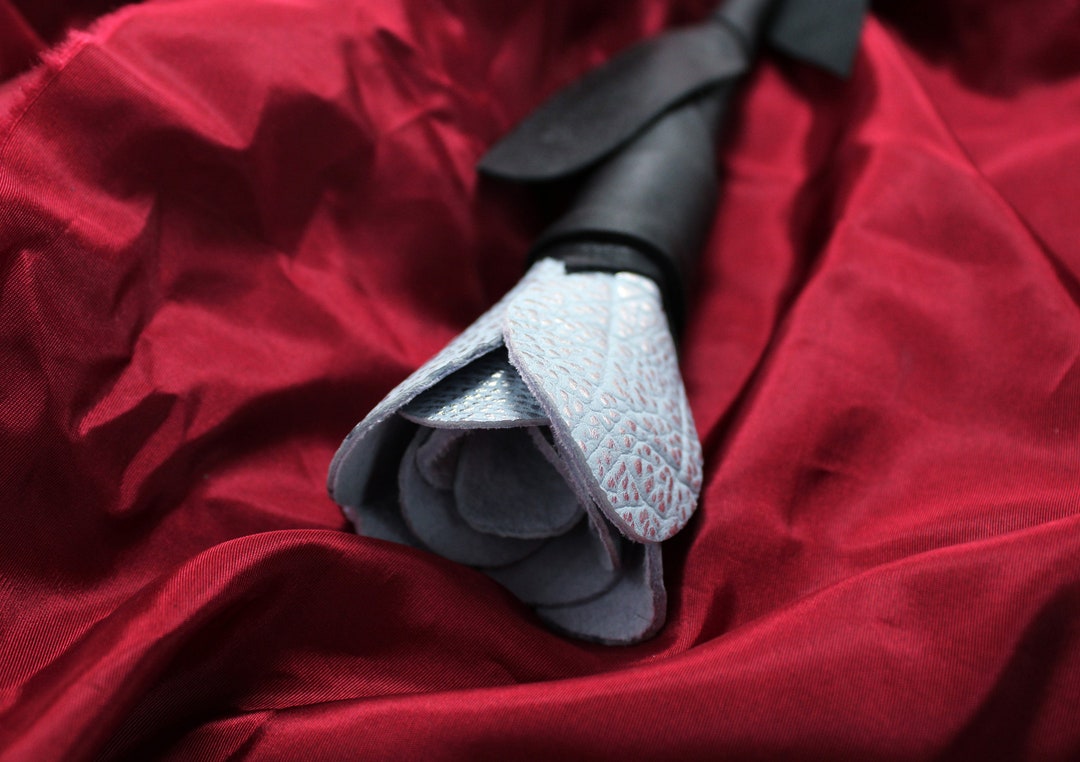 Pankin Rostea Silver Riding Crop Spanking Rose, Leather Bdsm Flower - Etsy