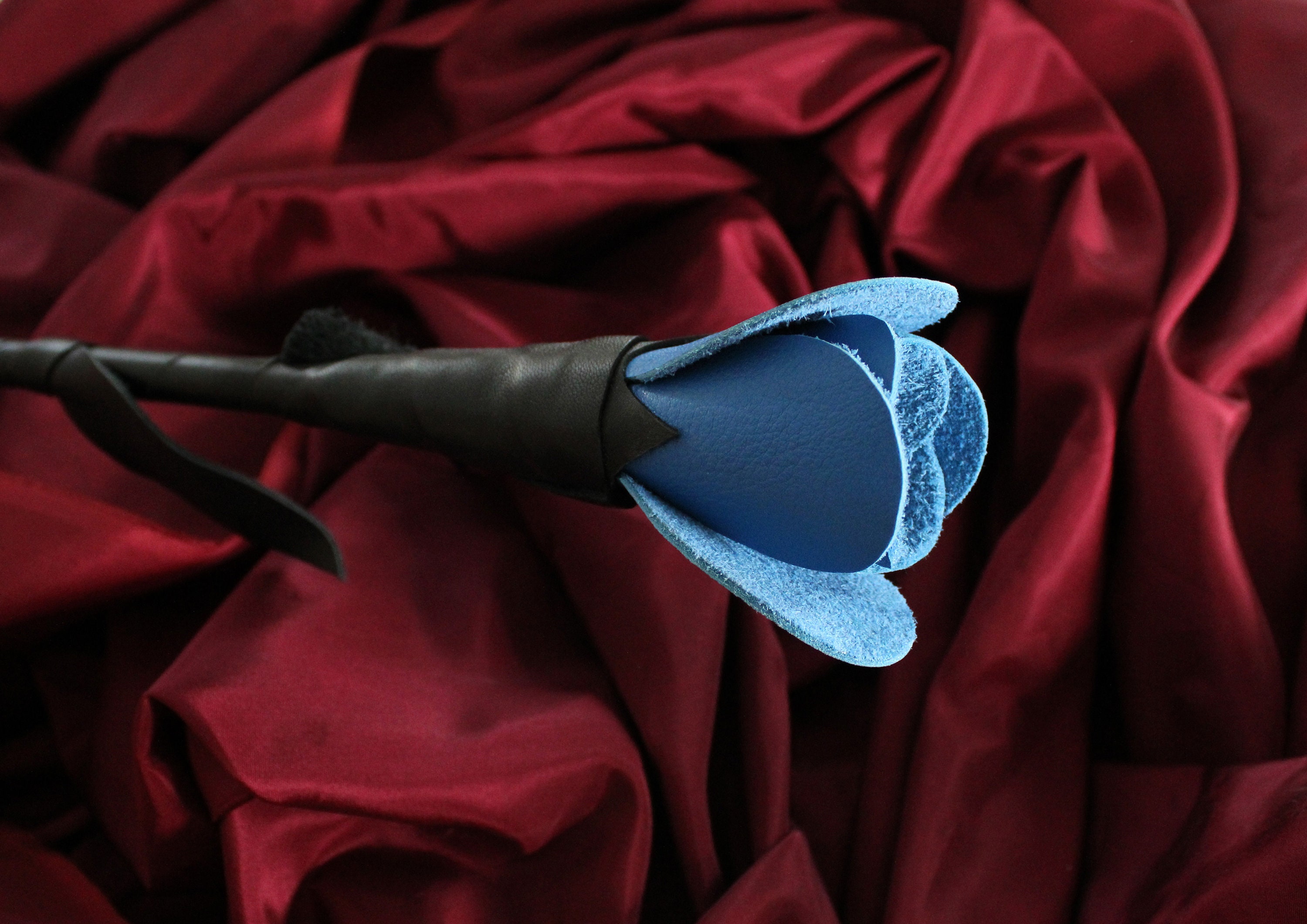 Pankin Rostea Blue Riding Crop Spanking Rose, Leather Bdsm Flower - Etsy