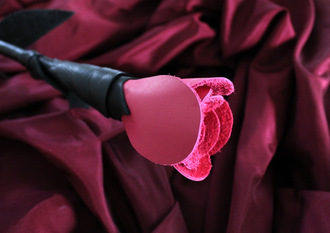 Pankin Rostea Pink Riding Crop Spanking Rose, Leather Bdsm Flower - Etsy