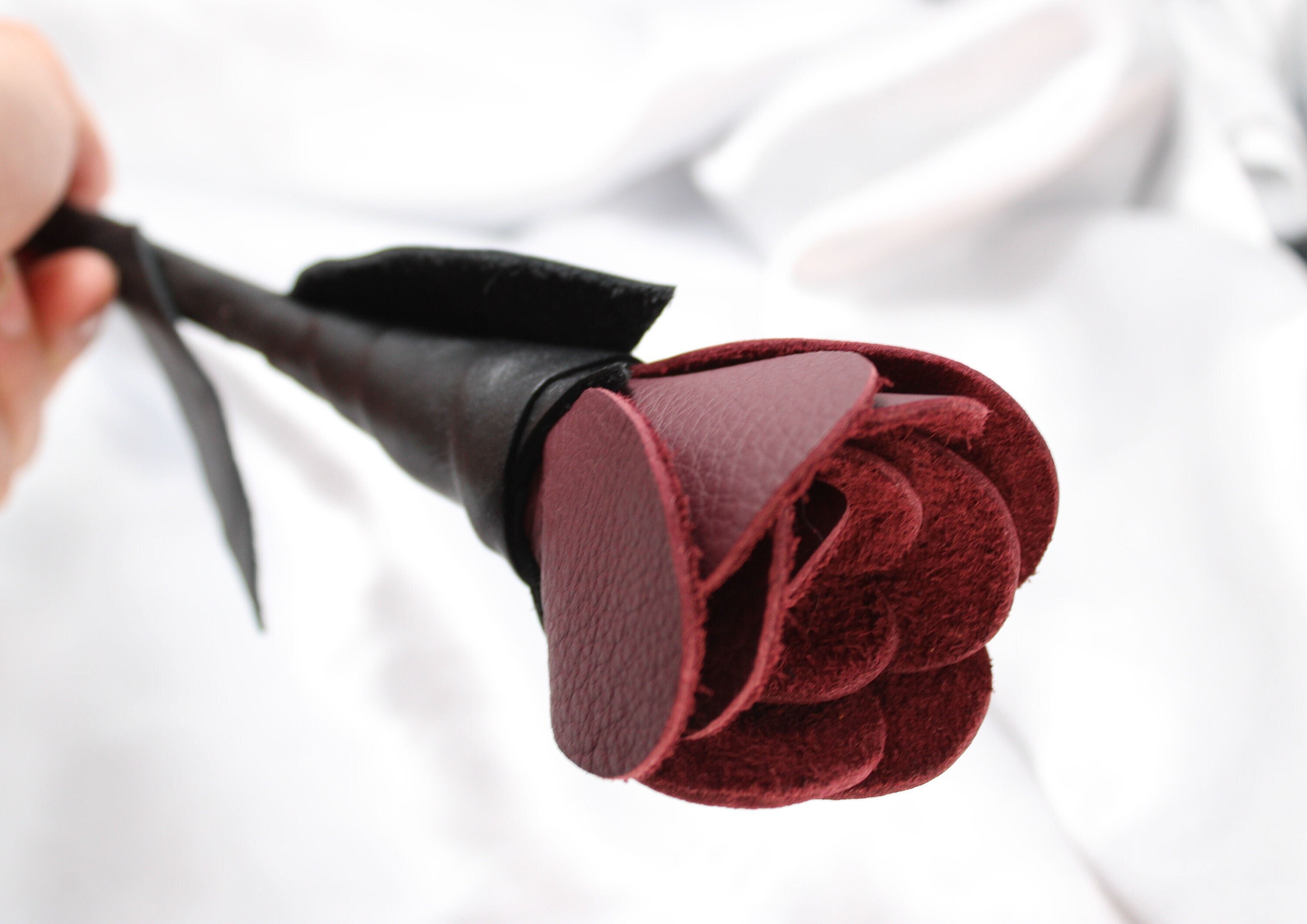 Pankin Rostea Burgundy Riding Crop Spanking Rose, Leather Bdsm Flower - Etsy