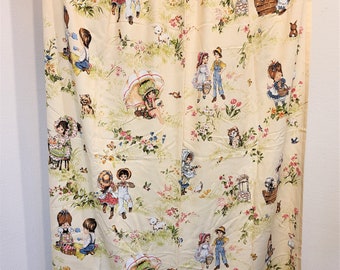 Vintage curtain , Shabby style curtain, fabric for children decoration, romantic style curtain.