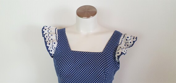 Vintage Dress - 70s dress - vintage fashion - Dress with Dots  - Retro, unikat, View 3