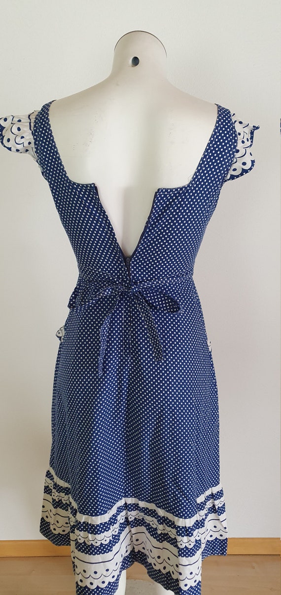 Vintage Dress - 70s dress - vintage fashion - Dress with Dots  - Retro, unikat, View 5