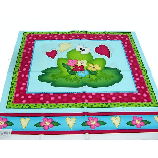 Panneau de tissu de coton grenouille - Tissu pour enfants