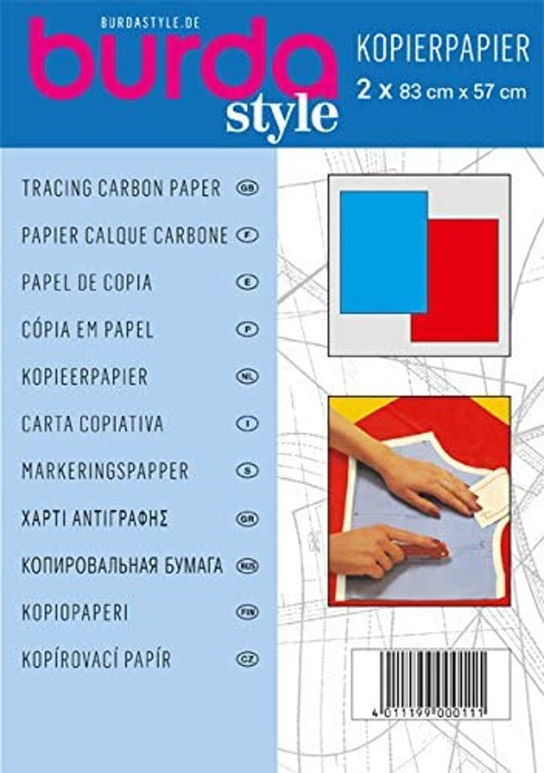 Burda Pattern Tracing Carbon Paper Red and Blue Etsy