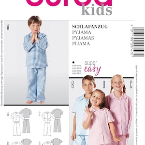 Burda Childrens Easy Sewing Pattern 9747 Pyjamas Sleepwear Burda-9747 