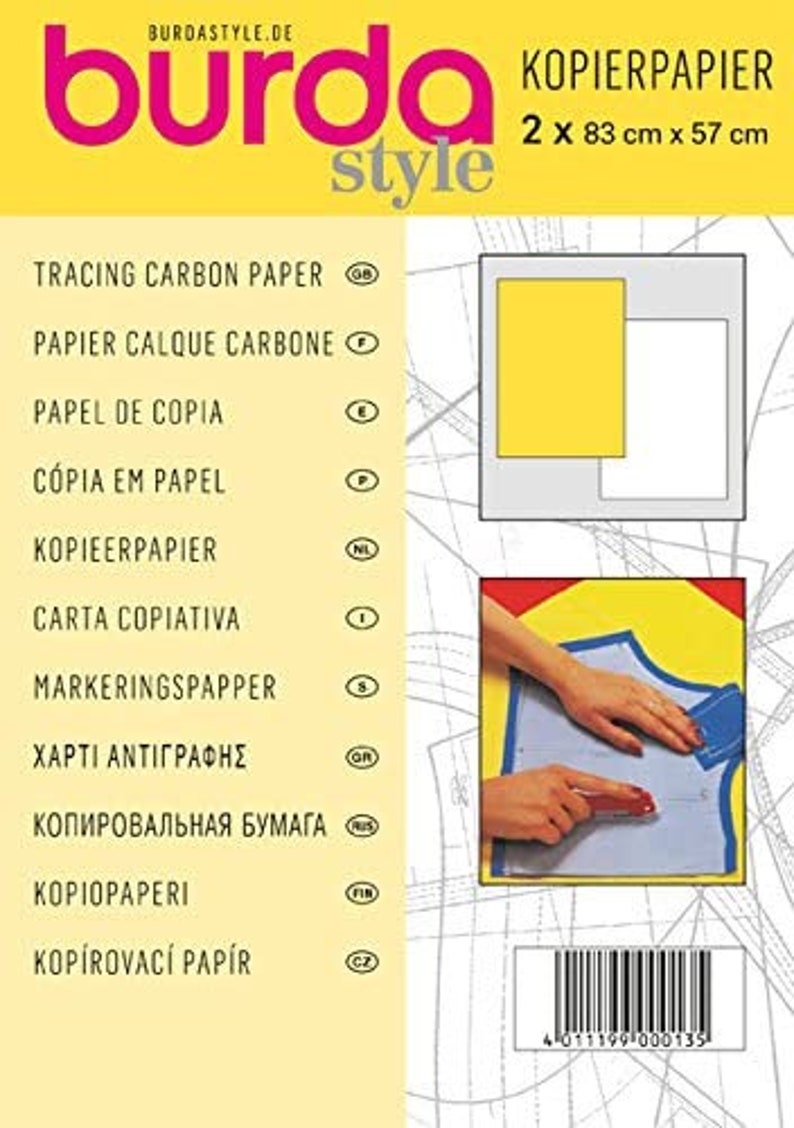 Burda Pattern Tracing Carbon Paper White and Yellow Etsy