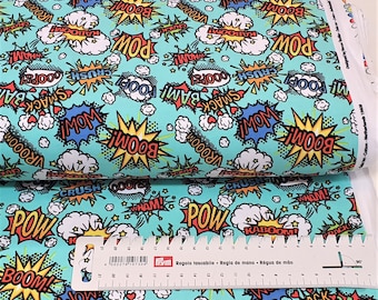 cotton jersey- stretch fabric- fabric for children-cartoon-watergreen