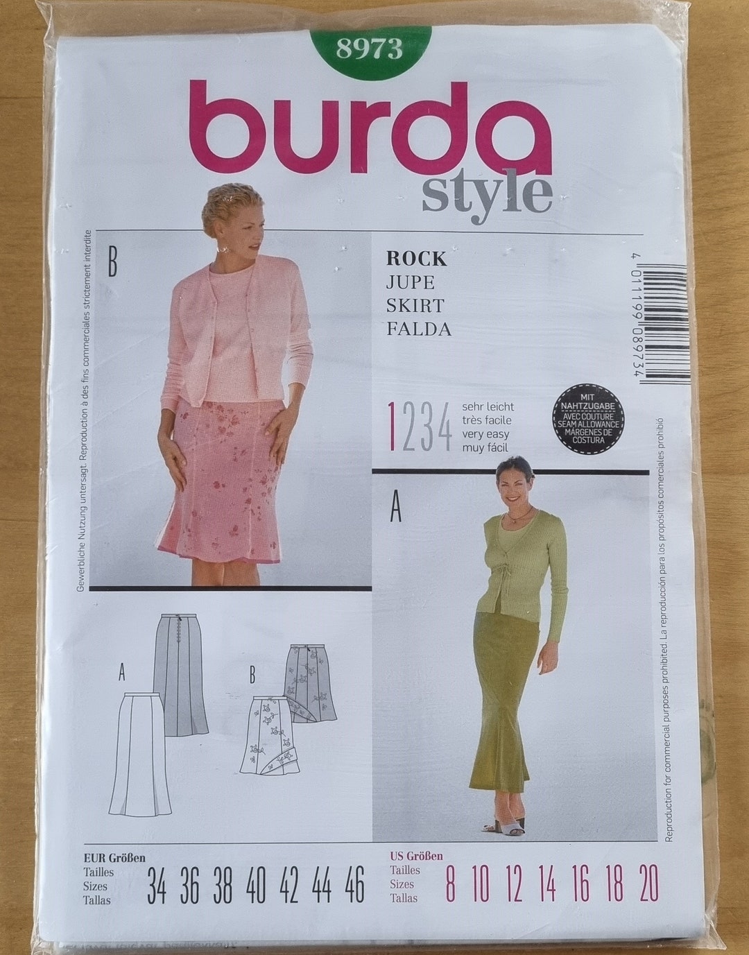 Burda Sewing Pattern Skirt Burda 8236 Godget Skirt - Etsy