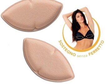 Puede incluir: Dos insertos de sujetador beige para añadir volumen y forma a un sujetador. Los insertos tienen forma de lágrima y una superficie suave y texturizada.