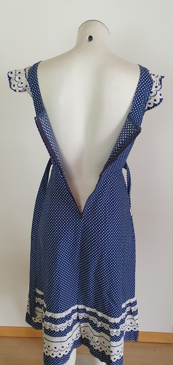 Vintage Dress - 70s dress - vintage fashion - Dress with Dots  - Retro, unikat, View 6