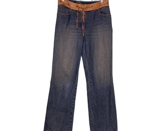 Loft vintage blue wide legs boho jeans size 6