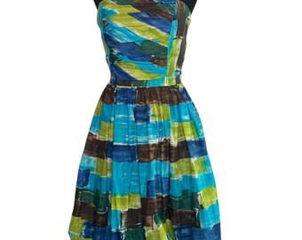 Nine West colorful Y2K strapless party dress size 12