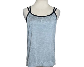 Athleta gray black build in bra tank top size small