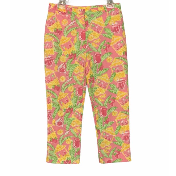 Lilly Pulitzer Summer Cocktail Print Vintage Pant… - image 1