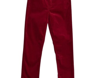 Gap jeans rojos vintage ajustados de terciopelo de talle alto, talla 2