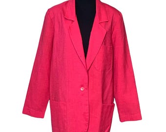 Cadi Sport vintage pink one button boxy blazer size 14