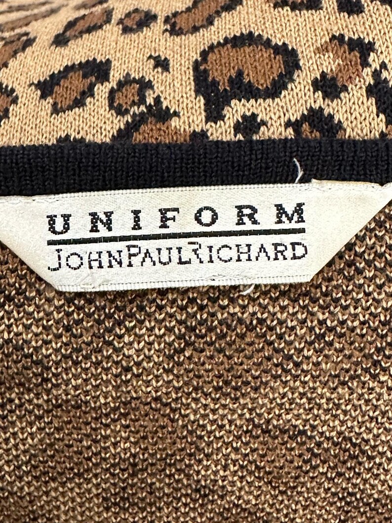 John Paul Richard Leopard Print Long Sleeves Open Front Cardigan Size
