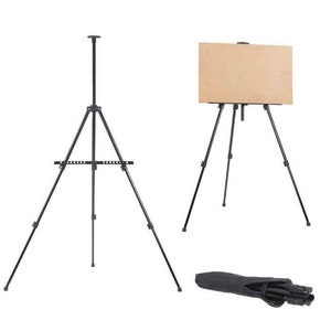 Artist Easel Black Stand for Pictures Folding Metal Adjustable 20&quot; to 63&quot; Tripod Art Display