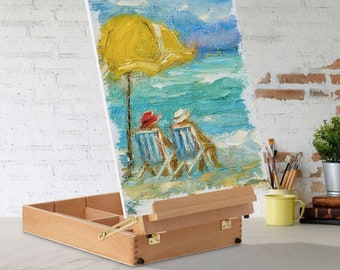Painting Art Easel Sketchbox Artist Wooden Portable Tabletop for Art, Painting and Drawing
