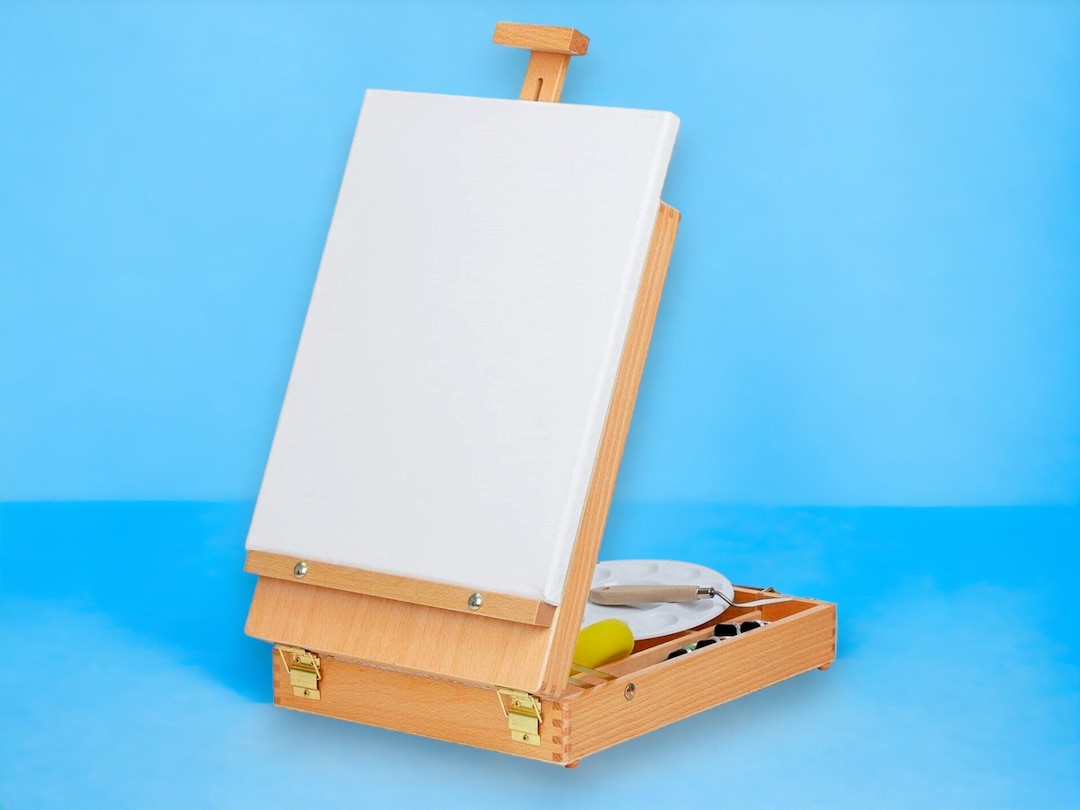 Wood Artist's Box, Desk Painting Travel Easel, Stand for Art, Drawer ...