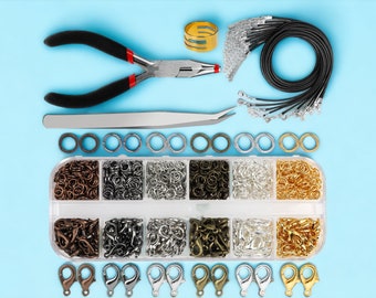 Wire Jewelry Making Kit: 960 Pieces, Pliers, Repair Tools, DIY Craft Supplies, Starter Set