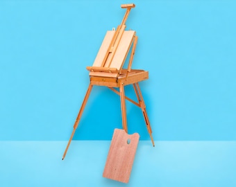 Portable Folding French Tripod Easel - Durable Wood Sketch Box for Artists and Craft Painters