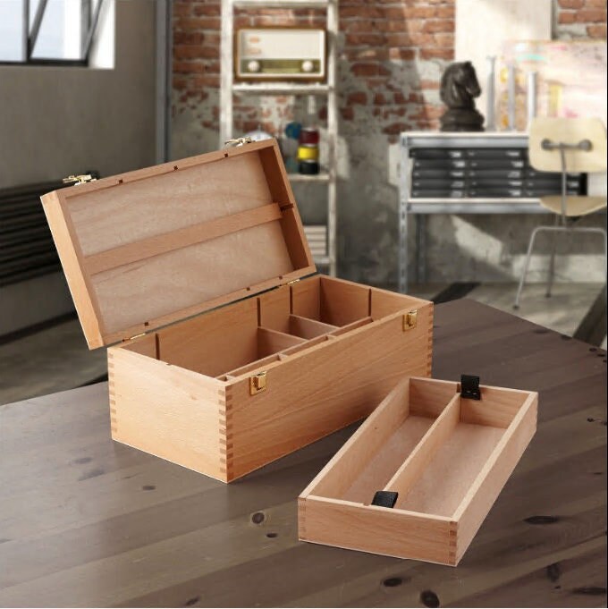 Wood Tool Box Handmade Rustic Wooden Box / Tray / Garden Trug