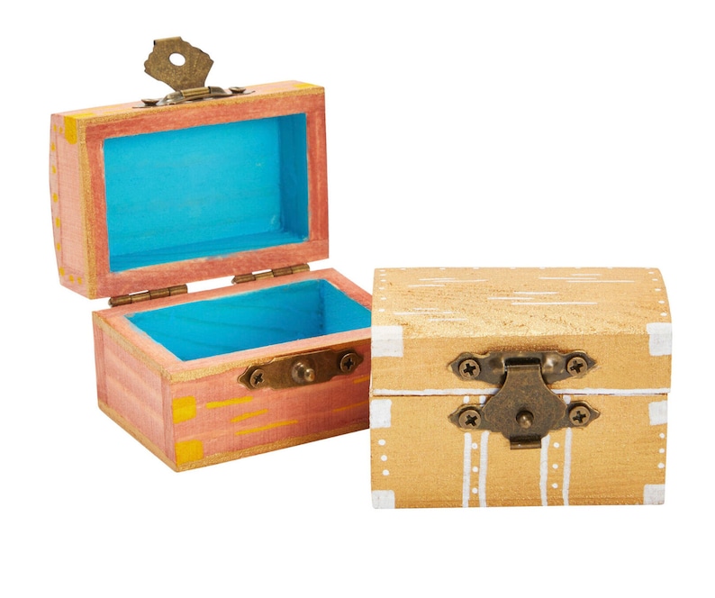 12pk Wooden Boxes for Crafts Unfinished Wood Treasure Boxes Etsy