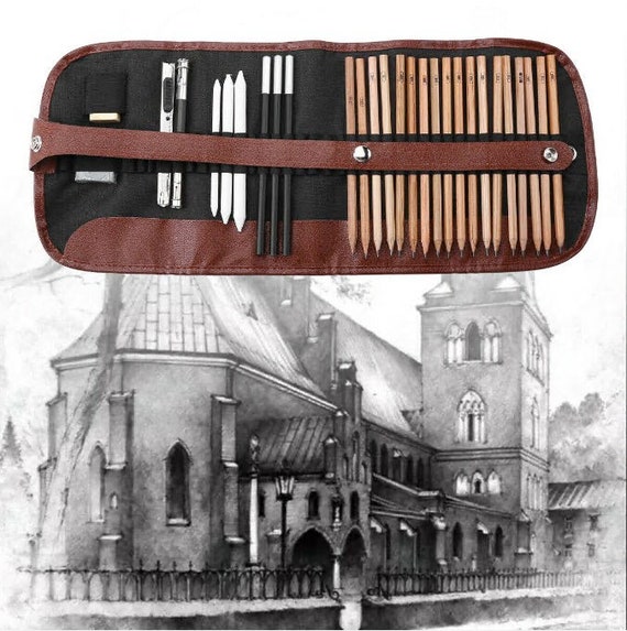 thumbnail image 2 of ANXINGO 29-Piece Drawing Pencil & Charcoal Set – Includes Professional Sketch Bag 2 of 13