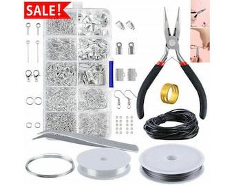 Sterling Silver Jewelry Making Kit: DIY Bead Craft Supplies, Beading Repair Tools