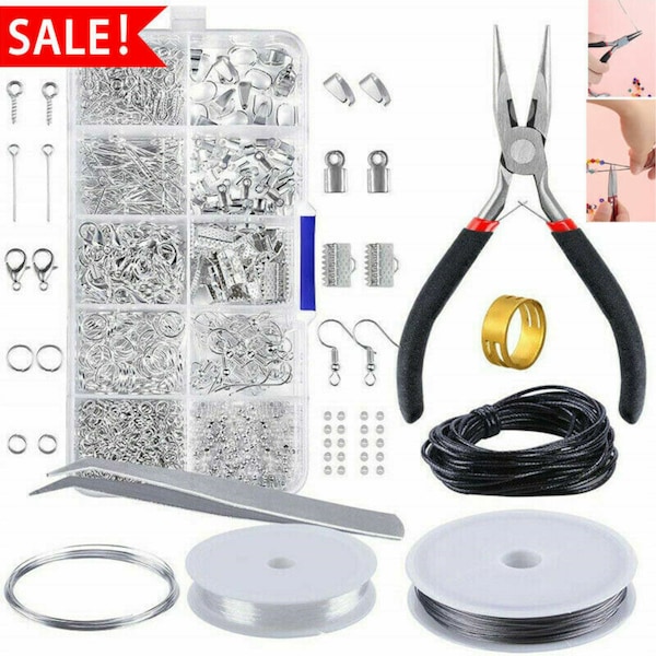 Sterling Silver Jewelry Making Kit: DIY Bead Craft Supplies, Beading Repair Tools