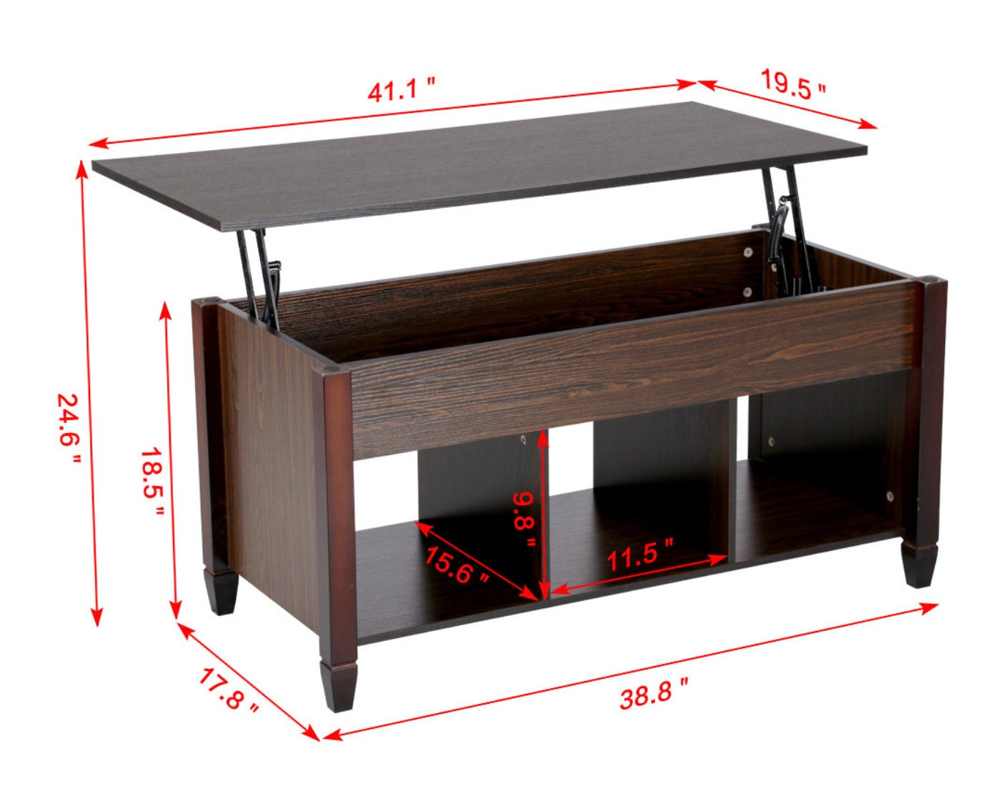 Lift Top Coffee Table for Living Room With Hidden Compartments Wooden ...