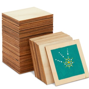60 Pack Unfinished Wood Squares for Crafts DIY 3x3&quot;  Craft Supplies