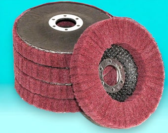 Set of 5 Metal Abrasive Polishing Buffing Wheels - 4-1/2" Flap Discs for Angle Grinder