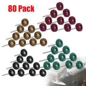 80 Metal Rotary Tool Polishing Buffing Wheel Burr Kit Accessories Set for Dremel