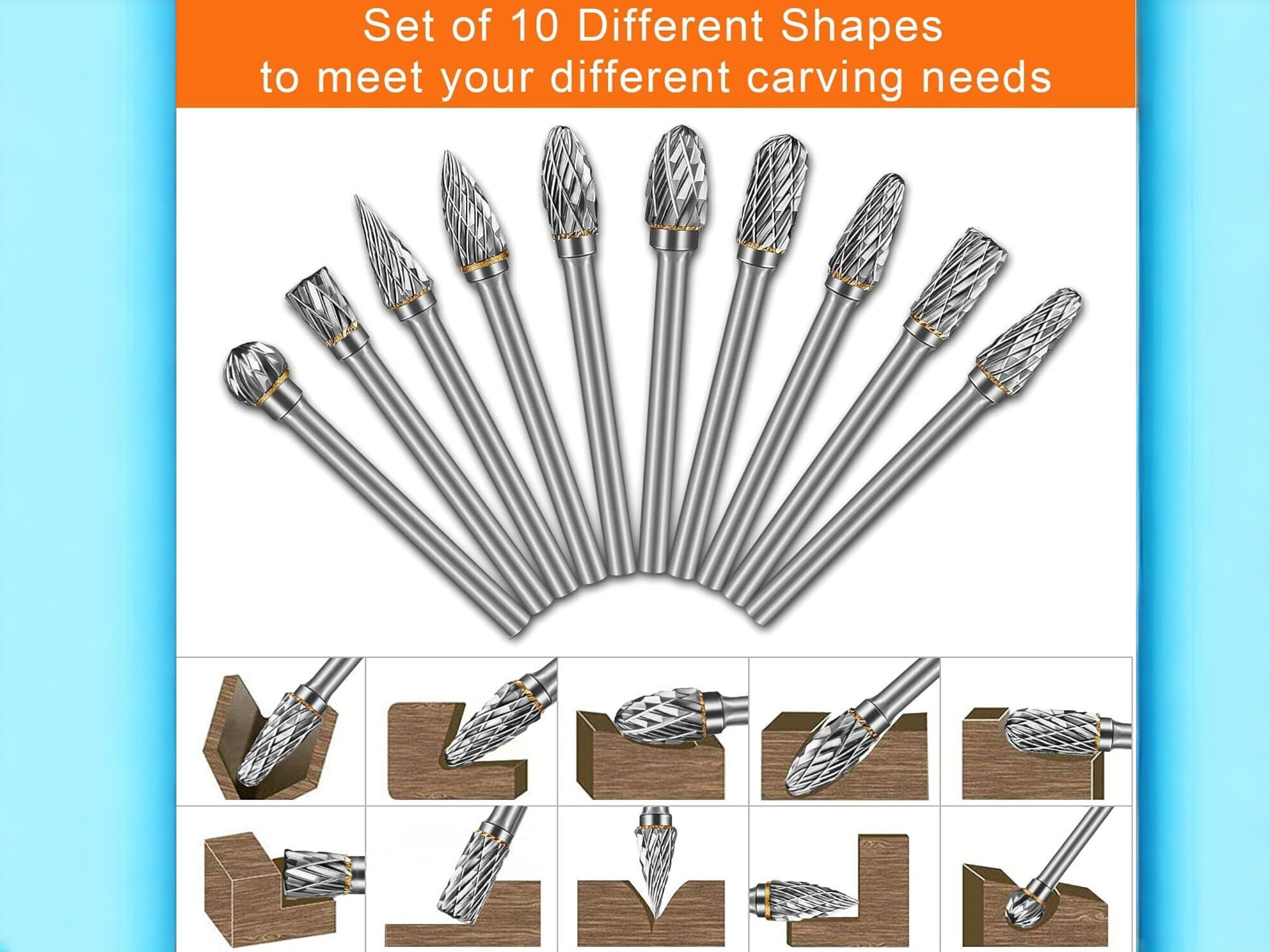 Milwaukee Grinder 10PC 1/4 Shank - Double Cut Tungsten Carbide Burr Set Vice Gr Milwaukee Grinder 10PC 1/4 Shank - Double Cut Tungsten Carbide Burr Set Vice Gr