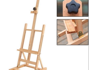 Art Supply Organizer Adjustable Easel Stand for Sing H-Frame, Wood Floor Portable Art