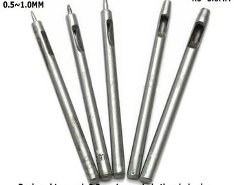 Leather Tools Craft Hole Punch 5 pcs Set DIY Craft Hand Tools 0.5-5mm  Leather Working Tools DIY Supplies