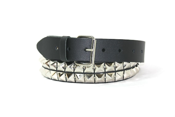 小物 Vintage Hard Pyramid Studded Design Belt Metal Studded Leather Stud Designed Belt Pyramid Punk Rock
