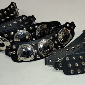 55mm Wide Studded Leather Bootstraps