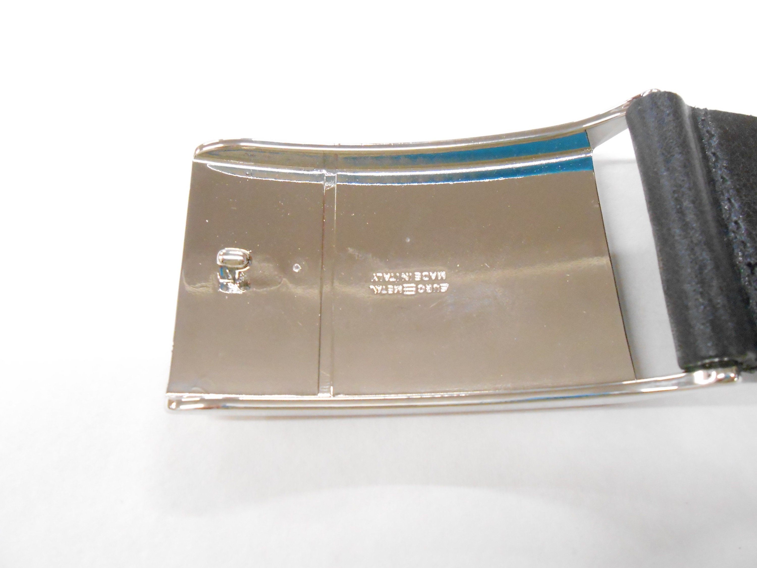 Genuine Hide Leather Belt With Shiny Nickel Plate Buckle