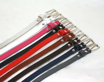 Genuine Leather Skinny Belt - B15